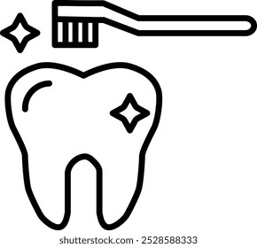 Reinigungszahn mit Pinsel-Vektorgrafik Detailliertes Symbol