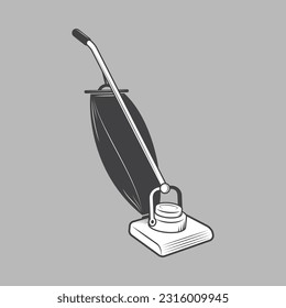 cleaning vacuum cleaner tools shilouette cartoon vector 2D palgenep