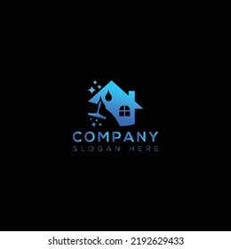 cleaning vector art logo design