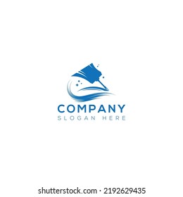 diseño del logotipo de arte vectorial de limpieza