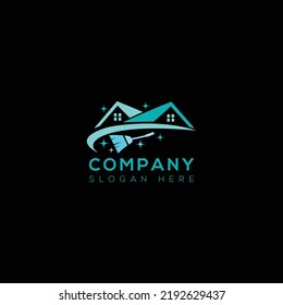 cleaning vector art logo design