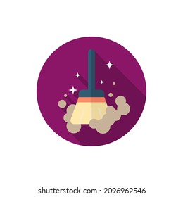 Cleaning vector icon, flat design, long shadow