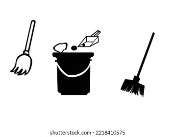 
Icono del vector de limpieza aislado en el vector de material blanco, Icono de las herramientas de limpieza Ilustración Ilustración del vector de material Vector blanco y negro.