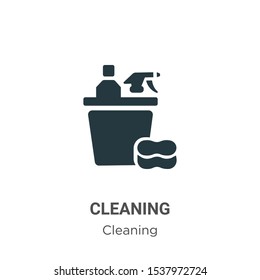 Cleaning vector icon on white background. Flat vector cleaning icon symbol sign from modern cleaning collection for mobile concept and web apps design.