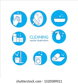 Cleaning. Vector illustration icons. Smart