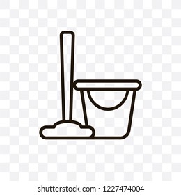 Cleaning vector linear icon isolated on transparent background, Cleaning transparency concept can be used for web and mobile