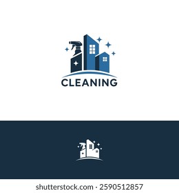 Cleaning vector logo design template