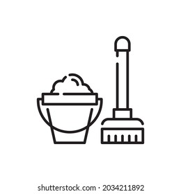 Cleaning vector outline icon style illustration. EPS 10 file