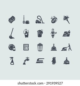 cleaning vector set of modern simple icons