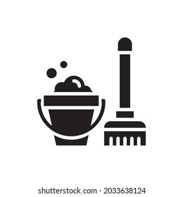 Cleaning vector solid icon style illustration. EPS 10 file