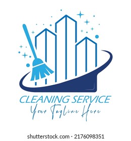 Cleaning. Vector template of a logo, sticker or brand. Flat style