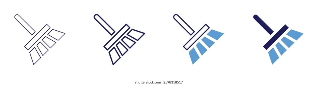 Cleaning with vinegar icon in 4 different styles. Thin Line, Line, Bold Line, Duotone. Duotone style. Editable stroke.