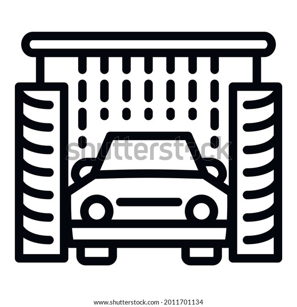 Cleaning wash car icon.\
Outline cleaning wash car vector icon for web design isolated on\
white background