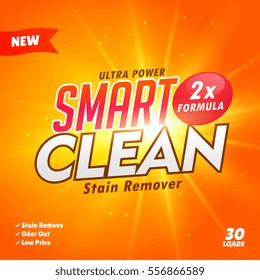 Cleaning And Washing Detergent Packaging Design Template