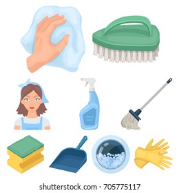 Cleaning, washing and everything connected with it. A set of icons for cleaning. Cleaning and maid icon in set collection on cartoon style vector symbol stock illustration.