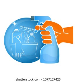 Cleaning and washing service symbol for business