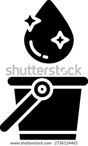 Cleaning Water Drop in Bucket Icon