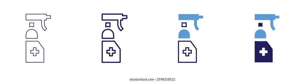 Cleaning window glass icon in 4 different styles. Thin Line, Line, Bold Line, Duotone. Duotone style. Editable stroke.