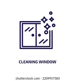 cleaning window icon from cleaning collection. Thin linear cleaning window, cleaner, clean outline icon isolated on white background. Line vector cleaning window sign, symbol for web and mobile