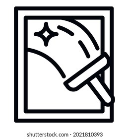 Cleaning window icon. Outline cleaning window vector icon for web design isolated on white background