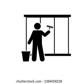 Cleaning, window, man icon. Element of workers icon. Premium quality graphic design icon. Signs and symbols collection icon for websites, web design