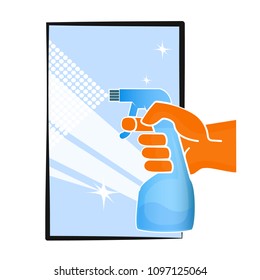 Cleaning the window symbol in hand