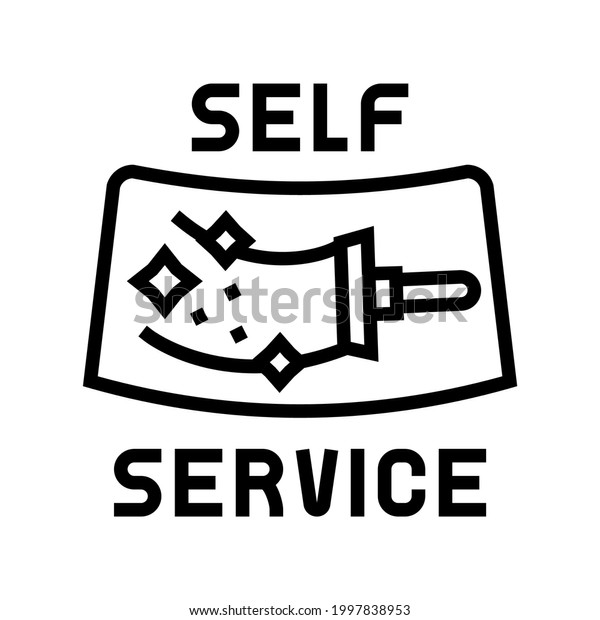 cleaning windows self car wash service line\
icon vector. cleaning windows self car wash service sign. isolated\
contour symbol black\
illustration