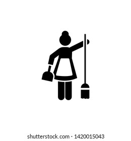 Cleaning, woman, maid, human icon. Element of hotel pictogram icon. Premium quality graphic design icon. Signs and symbols collection icon