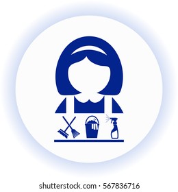 Cleaning woman vector icon. Set.  icon. Vector design.