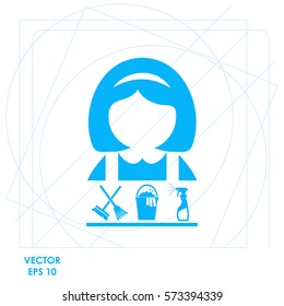 Cleaning woman vector icon. Set.  icon. Vector design.