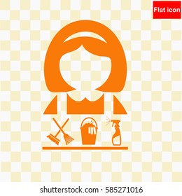 Cleaning woman vector icon Set.  icon. Vector design.