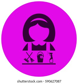 Cleaning woman vector icon Set. vector  icon.