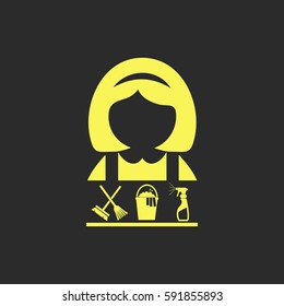 Cleaning woman vector icon. Set. vector  icon.
