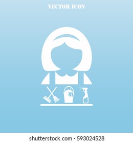 Cleaning woman vector icon. Set. vector  icon.