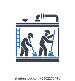 Cleaning Workers Tank Icon On White Background