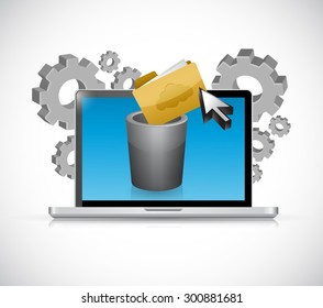 cleaning your files concept. illustration design graphic