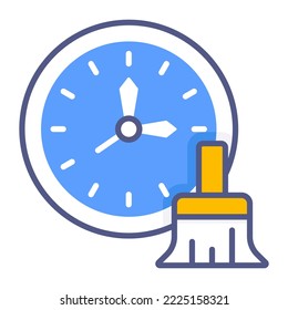 tiempo de limpieza Diseño de conceptos modernos, concepto de ilustración vectorial de calidad premium. Símbolo vector.