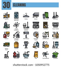 cleaning,thin Line and Pixel Perfect Icons