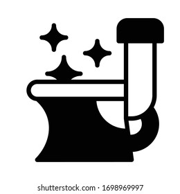 Limpieza de las instalaciones de baño Concepto,Diseño de asientos en modo comodo montado en pared, Diseño de vectores de vectores de tipo inodoro occidental brillante