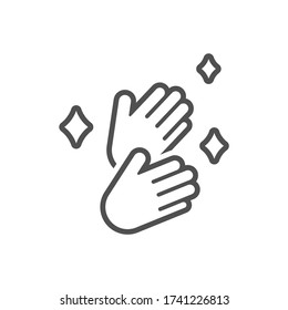 Cleanliness and health care.Sanitize your hands icon in flat style.Vector illustration.
