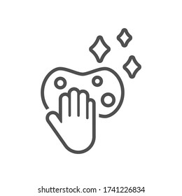 Cleanliness and health care.Shower sponge icon in flat style.Vector illustration.