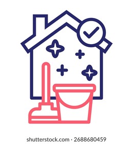 Cleanliness Icon Line Color Style Vector Illustration