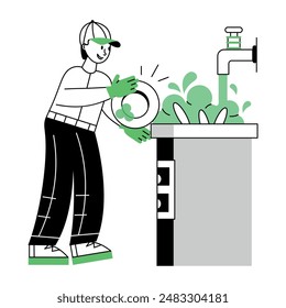 Cleanliness Line Mini Illustrations icon
