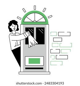 Cleanliness Line Mini Illustrations icon
