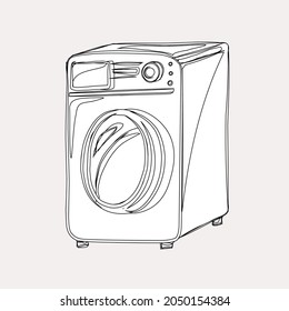 Cleanliness and order in the house, apartment. Equipment and means for cleaning, washing. Household appliances, washing machine, vacuum cleaner, bucket. Isolated vector objects.