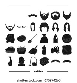 cleanliness, salon, hairdresser and other web icon in black style. cleaner, sponge, hygiene, icons in set collection.