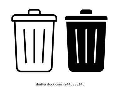 Conjunto de iconos de limpieza y eliminación de residuos. Papelera y Símbolos de Eliminación.