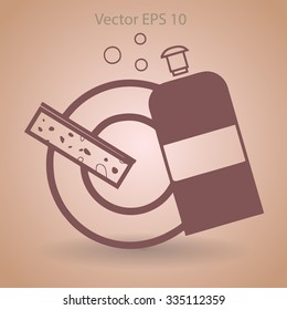cleanser for dishes vector illustration