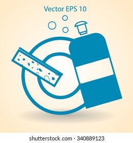 cleanser for dishes vector illustration