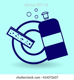 cleanser for dishes vector illustration